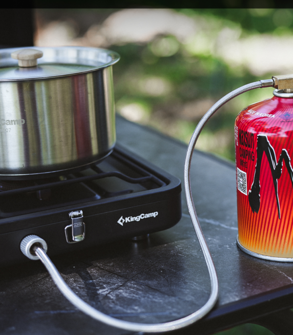 כירת גז להבה כפולה, מתקפלת למזוודה KingCamp Dual Stove - איש שטח